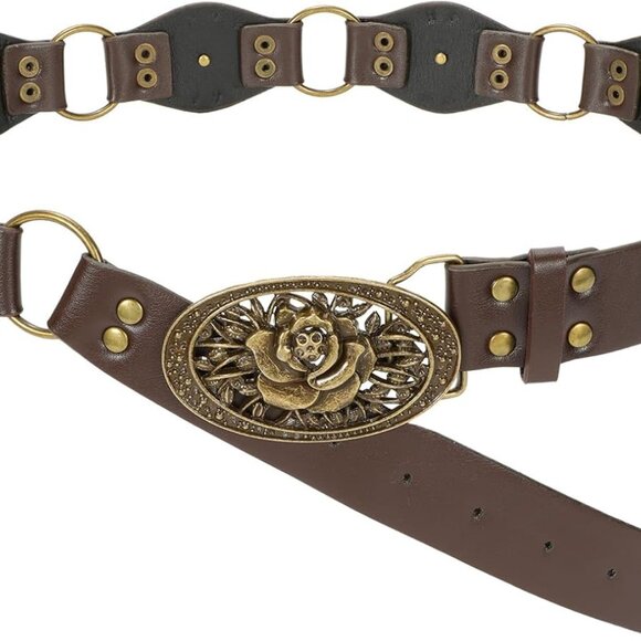 Western Leather Belts for Women Vintage Waist Belt Women Y2K
